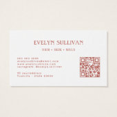 Boho Folk Art Bloemen QR Code Loyaliteit Kaart (Achterkant)