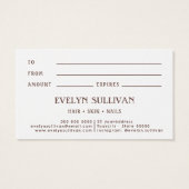 boho folk art carte cadeau de fleurs (Dos)