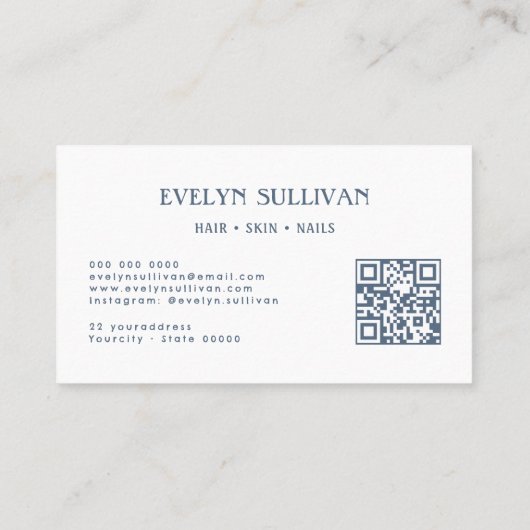 boho folk art flowers qr code carte de visite (Dos)