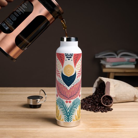 Boho Folk Art Waterfles (Koffie)