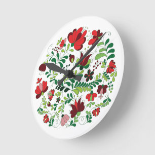Boho Folk Bloem Matyo Ronde Klok