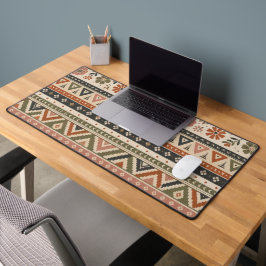 Boho Folk Bloemige Geometrische Naadloos Patroon Bureaumat