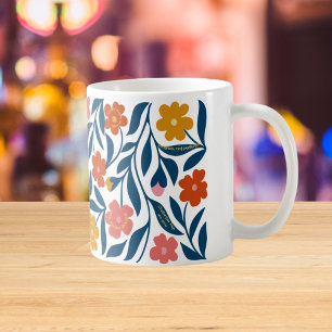 Boho Folk Bloemkunst, Cadeau met Positieve Affirma Koffiemok