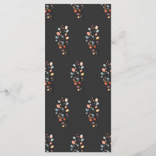 Boho Folk Citrouille Thanksgiving Diner Menu (Dos)