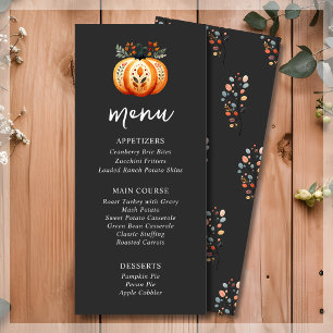 Boho Folk Citrouille Thanksgiving Diner Menu