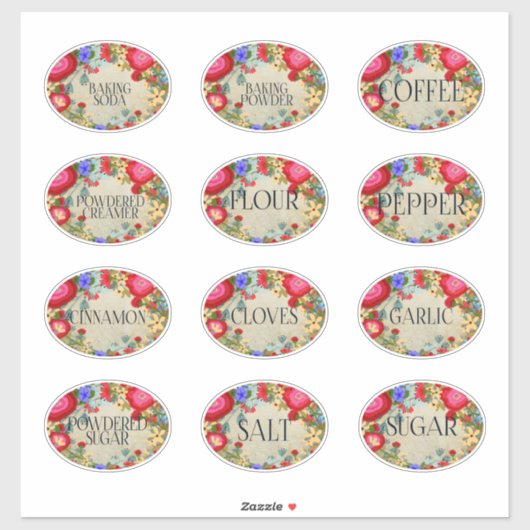 Boho Folkart Cuisine épices Étiquettes (Feuille)