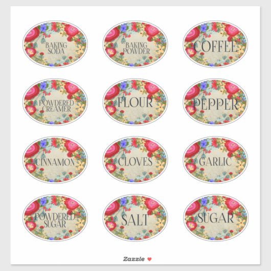 Boho Folkart Kitchen Spices Labels (Vel)