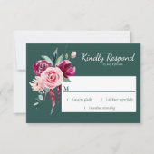 Boho foncé vert, bordeaux et bleu RSVP (Devant)