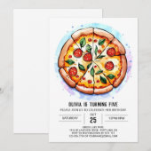 Boho Foodie Pizza Verjaardag Kaart (Voorkant / Achterkant)