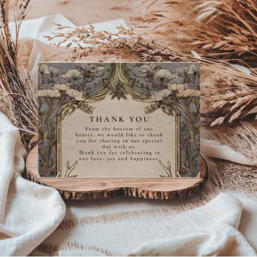 Boho Forest Antler Wedding Bedankkaart
