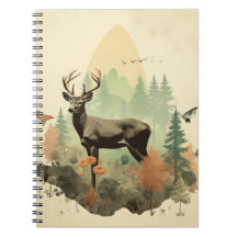 Boho  Forest Deer Spiral Notitieboek
