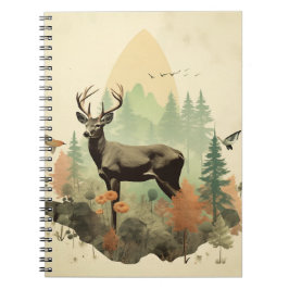Boho  Forest Deer Spiral Notitieboek