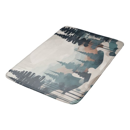 Boho Forest Landschap Kunstwerk Badmat (Gekanteld)