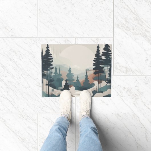 Boho Forest Landschap Kunstwerk Deurmat (Binnen)