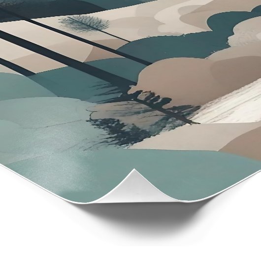 Boho Forest Landschap Kunstwerk Perfect Poster (Hoek)