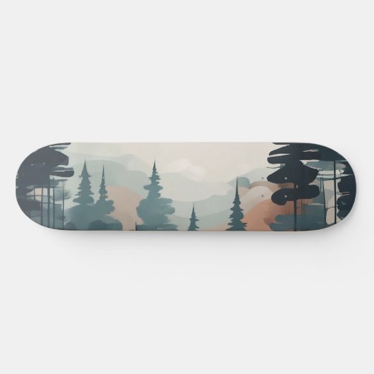 Boho Forest Landschap Kunstwerk Skateboard (Horizontaal)