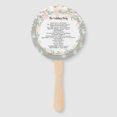 Boho Forest Mason Jar Pink Gold Wedding Programme Handwaaier (Achterkant)