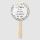 Boho Forest Mason Jar Pink Gold Wedding Programme Handwaaier (Voorkant)