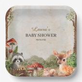 Boho Forest Woodland Animals Rustiek Baby shower Papieren Bordje (Voorkant)