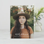 Boho Foto Afstuderen Aankondiging (Staand voorkant)