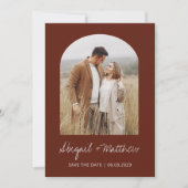 Boho-foto-boog Save The Date Terracotta  Kaart (Voorkant)