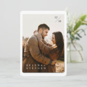 Boho foto bruiloft uitnodiging | Modern minimalist (Staand voorkant)