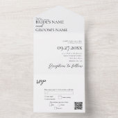 Boho foto minimalistische moderne eenvoudige bruil all in one uitnodiging (Binnen)