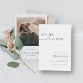 Boho foto Moderne minimalistische bruiloft Kaart