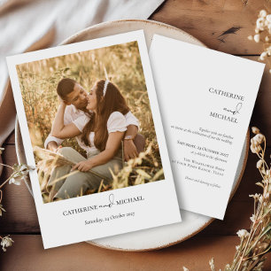 Boho foto Moderne minimalistische bruiloft Kaart