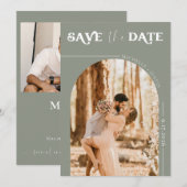 Boho-foto | Moderne Save the Date  Kaart (Voorkant / Achterkant)