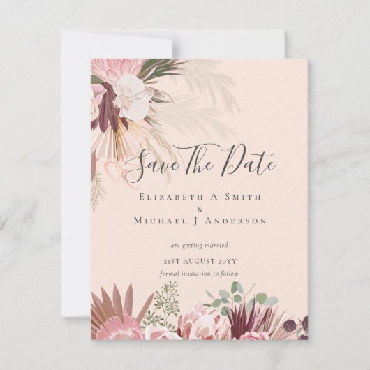 BOHO FOTO SPAAR DATA - Pampas Gras Burgundy (Voorkant)