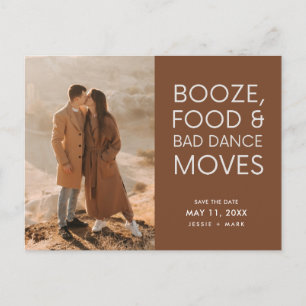 Boho foto Terracotta bruiloft Bewaar de datum Aankondigingskaart