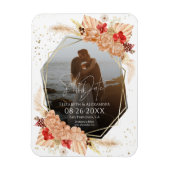 Boho Foto | Terracotta Bruiloft Save The Date Magneet (Verticaal)
