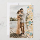 Boho fotobewerkbare florale waterverf bruiloft kaart (Achterkant)