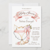 Boho Fox Baby Girl Shower Invitations (Devant)