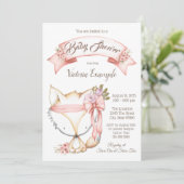 Boho Fox Baby Girl Shower Invitations (Debout devant)