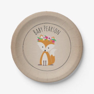 Boho Fox Cardstock geïnspireerd op aangepast Baby  Papieren Bordje