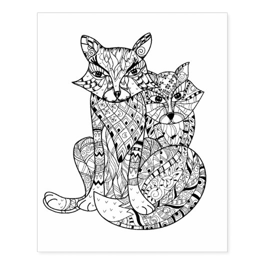 Boho Fox Doodle Rubberstempel (Afrduk)