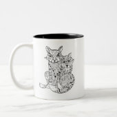Boho Fox Doodle Tweekleurige Koffiemok (Links)