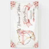 Boho Fox Girl Baby shower Banner (Verticaal)