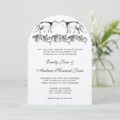 boho Fox Wedding Uitnodiging (Staand voorkant)