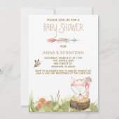 ** Boho Fox Woodland Forest Feathers Arrow Kaart (Achterkant)