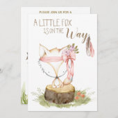 ** Boho Fox Woodland Forest Feathers Arrow Kaart (Voorkant / Achterkant)