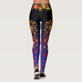 Boho fraise Floral Blue Ombre Leggings (Dos)