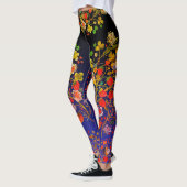 Boho fraise Floral Blue Ombre Leggings (Gauche)