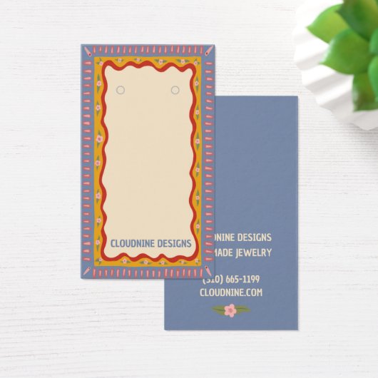 Boho Frame Oorbellen Ketting Sieraden Displaykaart Visitekaartje (Bureau)