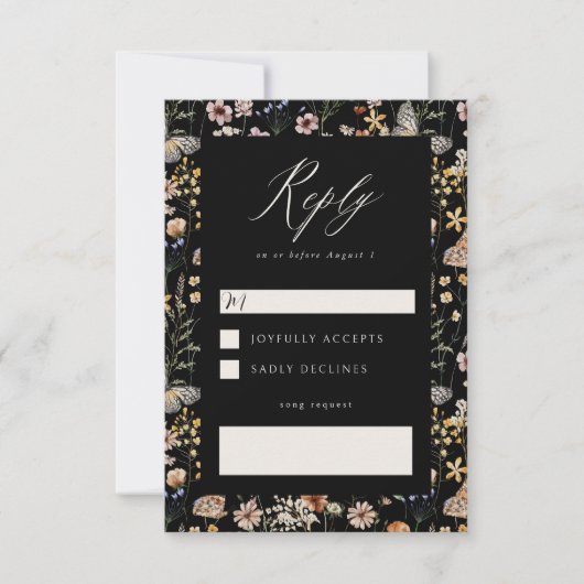 Boho Frame Song Request RSVP Card (Devant)