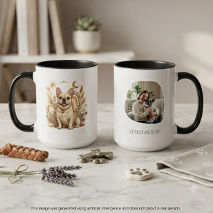 Boho Franse Bulldog Moeder Kunst Mok