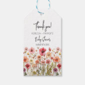 Boho Fresh Flowers Baby shower Cadeaulabel (Voorkant)