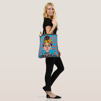 Boho Frida Style Tote Bag On Model Tote Bag